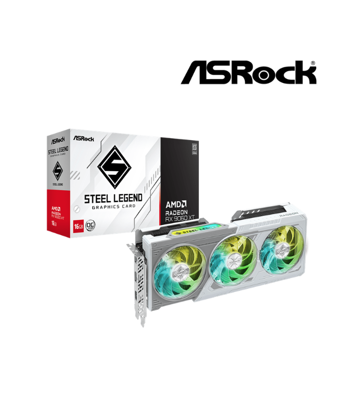 GRAFICA ASROCK STEEL LEGEND RX 9060 XT 16GB OC WHITE GDDR6 128BITS