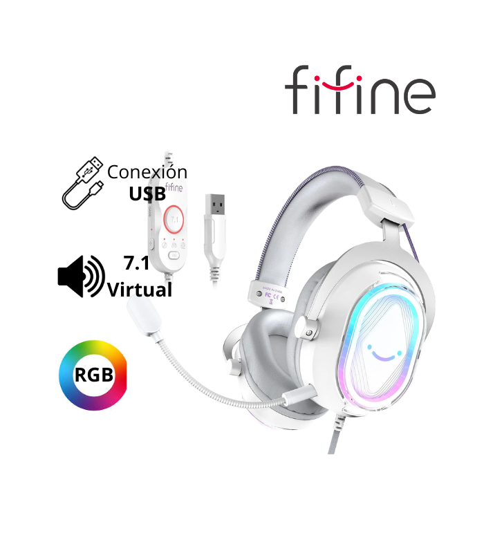 AUDIFONO GAMER FIFINE H13 RGB WHITE