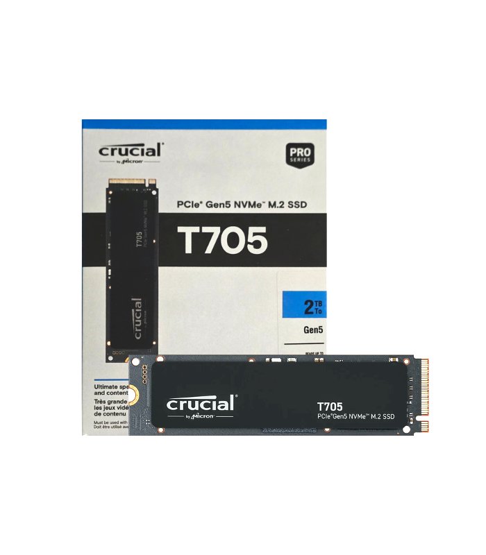 SSD M.2 CRUCIAL T705 2TB, 14,500 MB/S, PCIE GEN5 NVME +1MO ADOBE